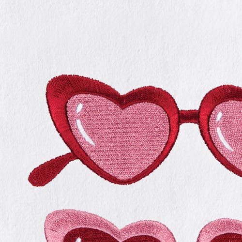 C & F Home C&f Home Heart Glasses St. Valentines Kitchen And Bathroom Embroidered Hand Towel In Multi