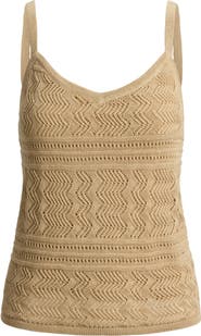 Lauren Ralph Lauren Mixed Stitch Linen & Cotton Sweater Tank