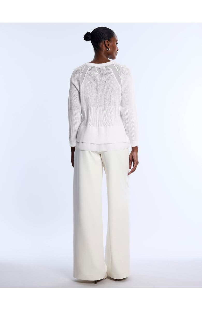 BCBGMAXAZRIA Pointelle Knit Sweater, Alternate, color, Chalk