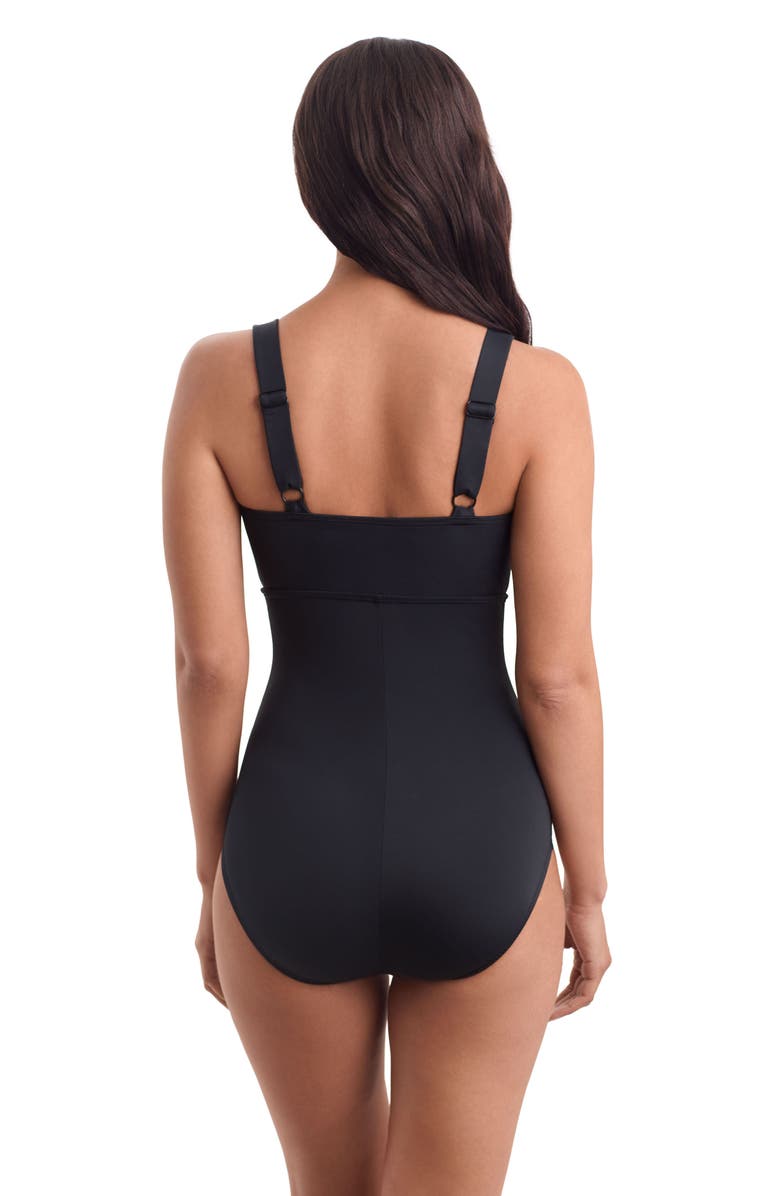 ShapeSolver Sport Twist Bra Tank Chlorine Resistant One-Piece Swimsuit, Alternate, color, Black