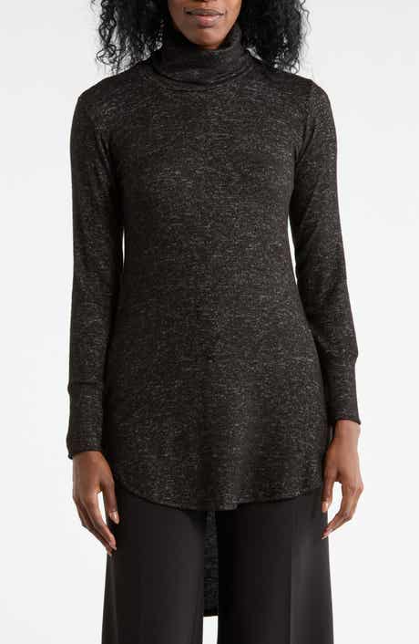 GO COUTURE Turtleneck High-Low Tunic Sweater