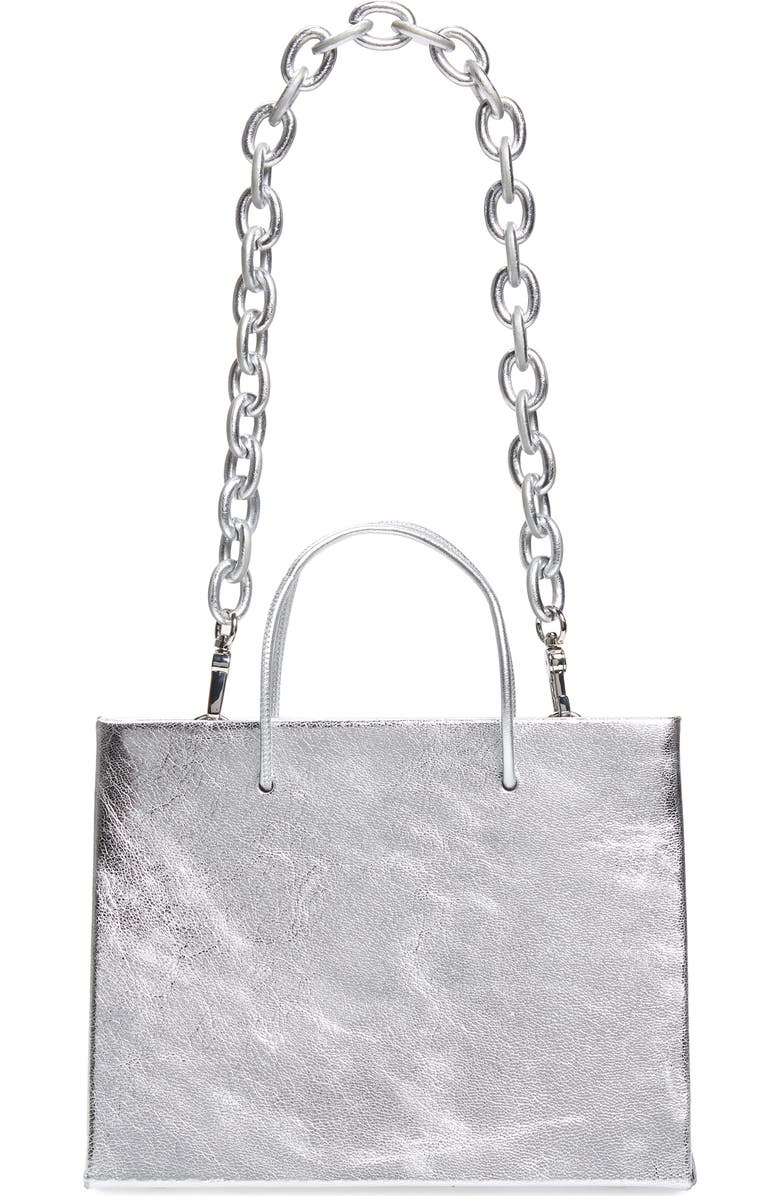 Medea Hanna Chain Strap Metallic Leather Tote, Alternate, color,