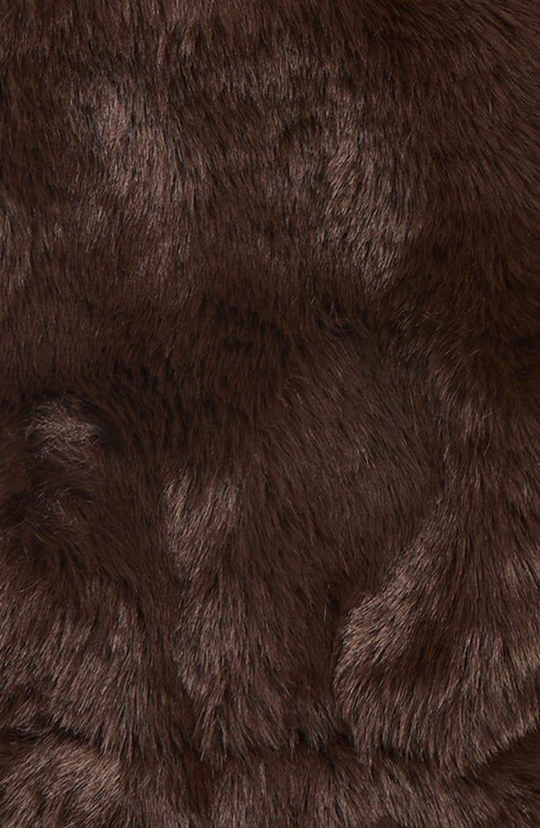 La Fiorentina Faux Fur Fingerless Mittens, Alternate, color, Chocolate