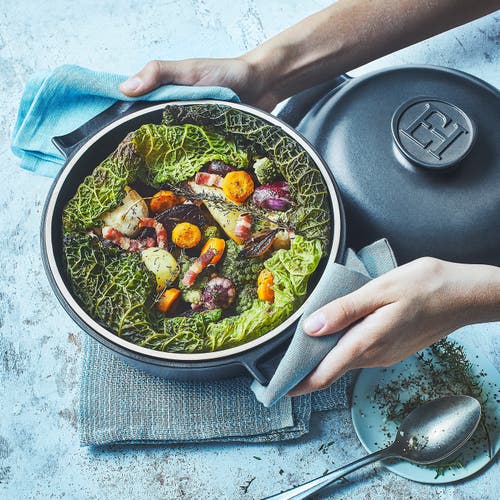 Emile Henry Delight 2 Quart Round Dutch Oven, Slate In Slate