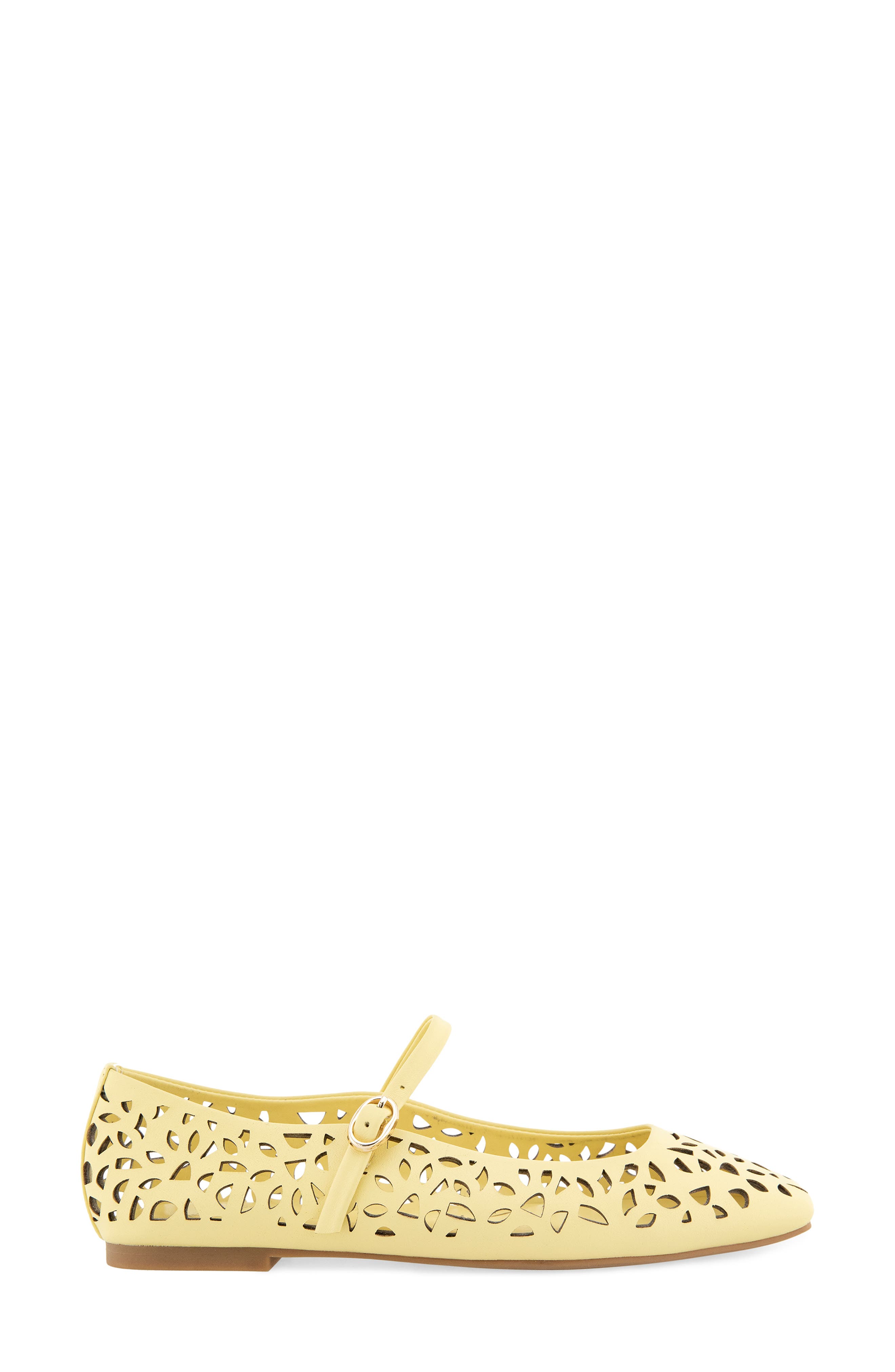 Kenneth Cole Jasper Perforated Mary Jane Flat, Alternate, color, Butter Yellow