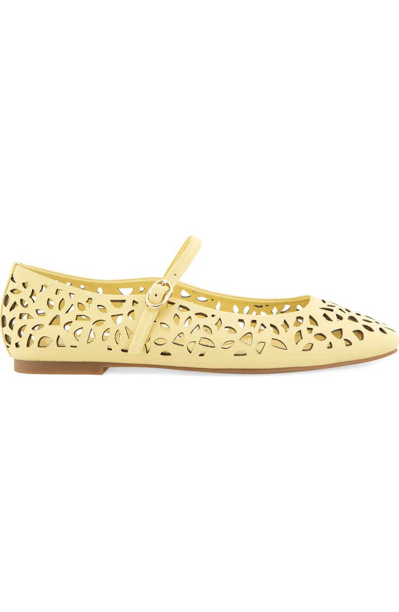 Kenneth Cole Jasper Perforated Mary Jane Flat, Alternate, color, Butter Yellow