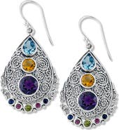 SAMUEL B. Stainless Steel Multistone Earrings