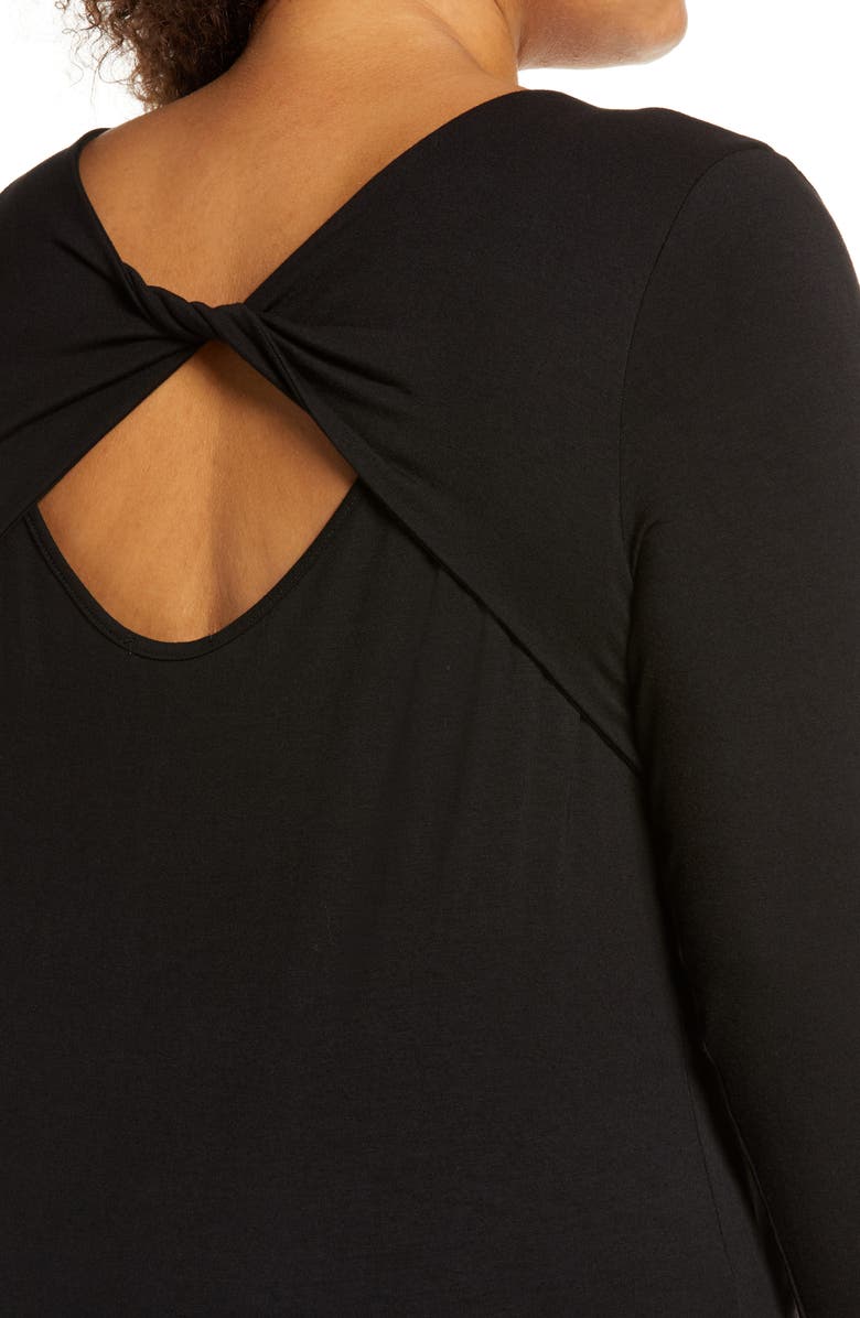Loveappella Twist Back Top, Alternate, color, Black