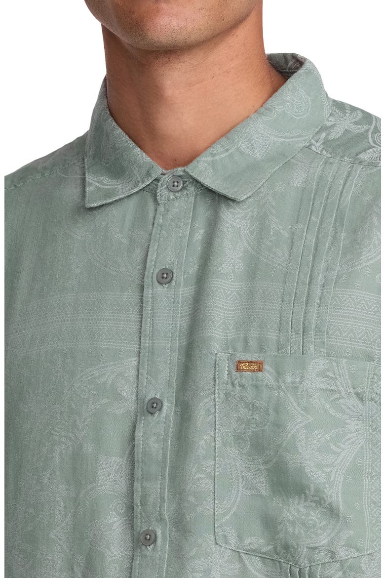 Mellowist Short Sleeve Button-Up Shirt, Alternate, color, JADE