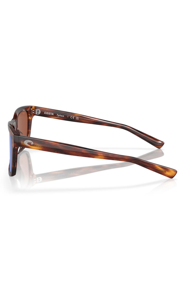 Costa Del Mar Tybee 55mm Mirrored Polarized Rectangular Sunglasses, Alternate, color, 