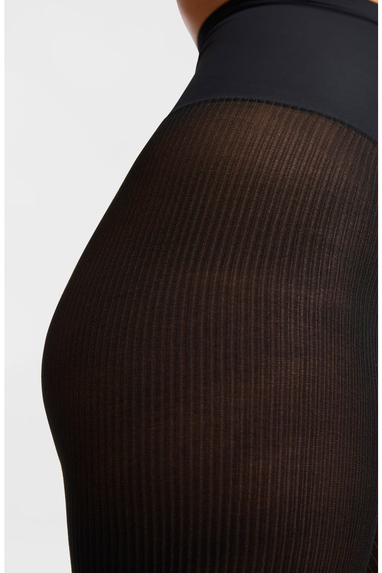 Rib Semisheer Tights, Alternate, color, BLACK