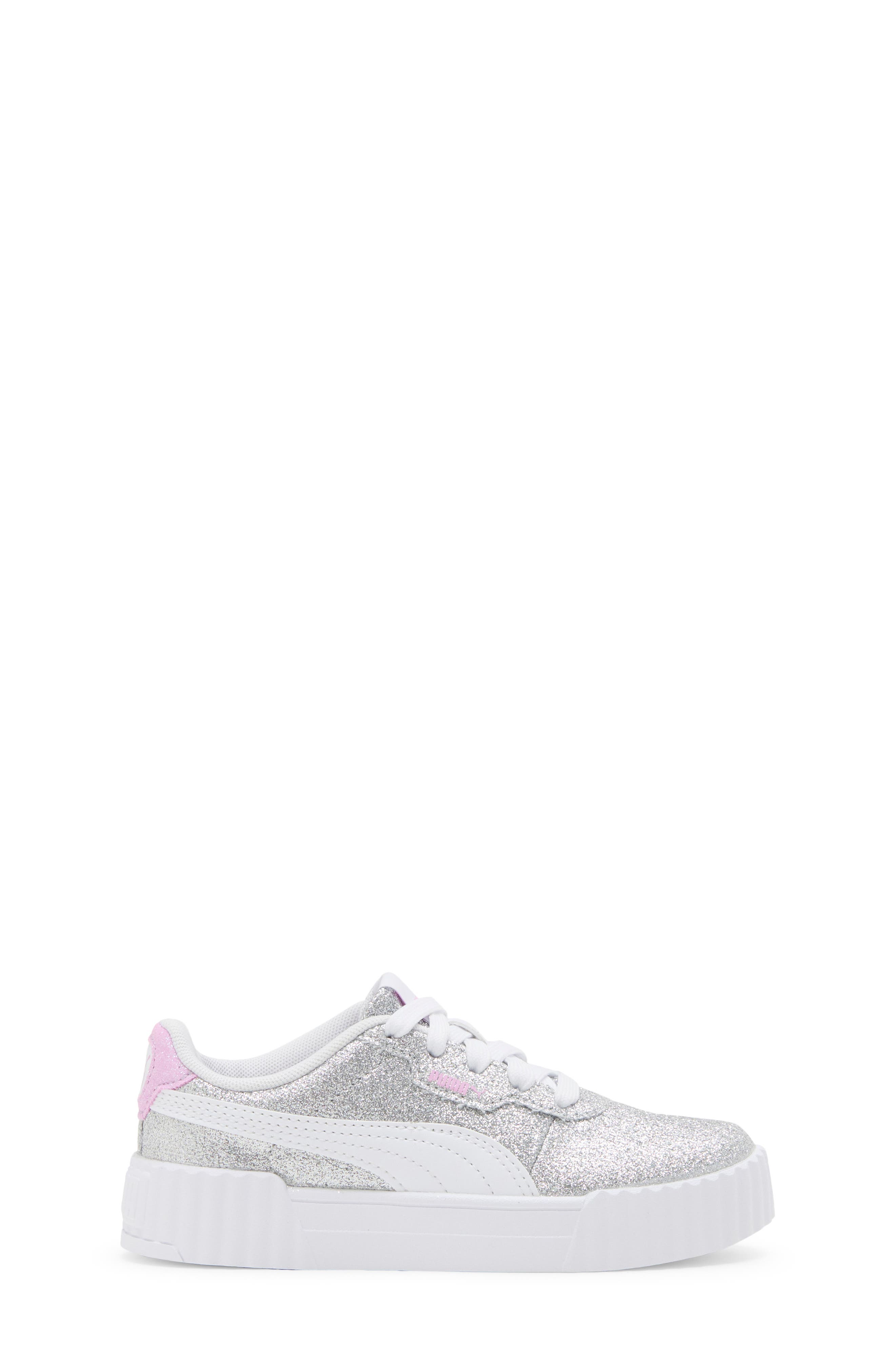 Kids' Carina 3.0 Glitz Sneaker, Alternate, color, PUMA SILVER/ PUMA WHITE