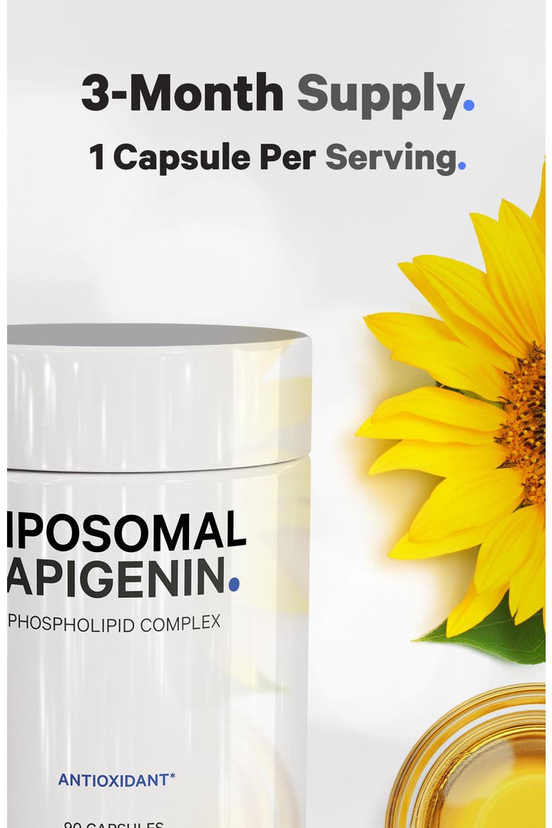 Liposomal Apigenin Daily Flavonoid Chamomile Supplement, Alternate, color, White