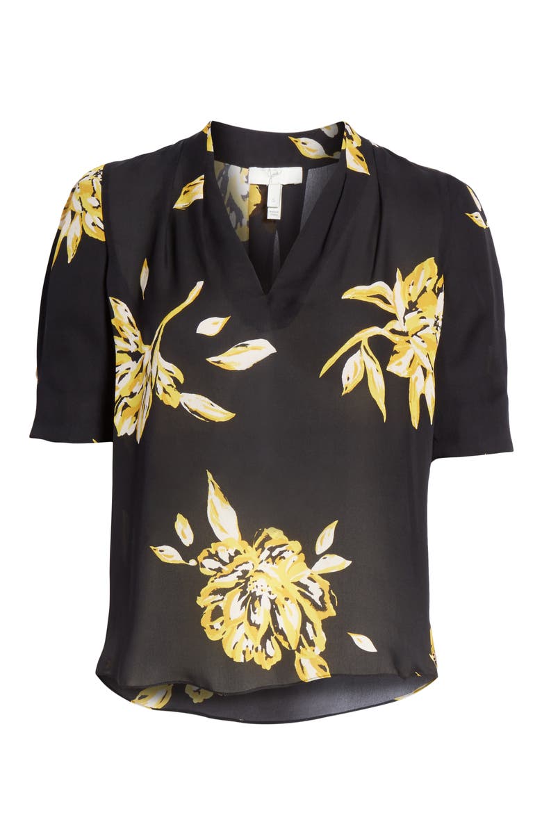 Ance Silk Top, Alternate, color, CAVIAR