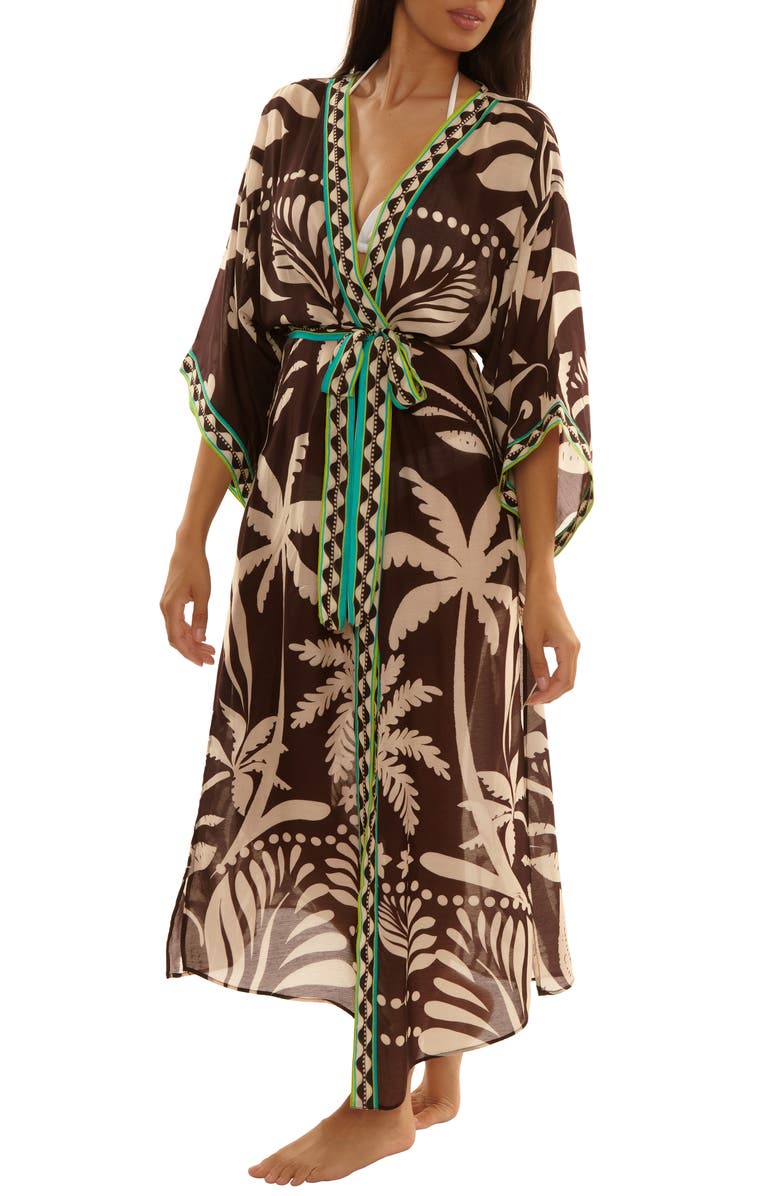 Trina Turk Syros Cover-Up Wrap, Alternate, color, Brown Multi