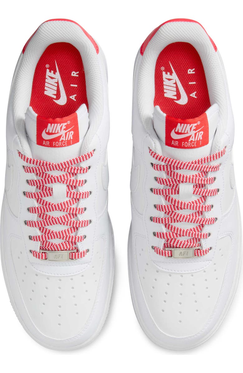 Nike Air Force 1 '07 Basketball Sneaker, Alternate, color, White/ Pink/ Silver/ Crimson