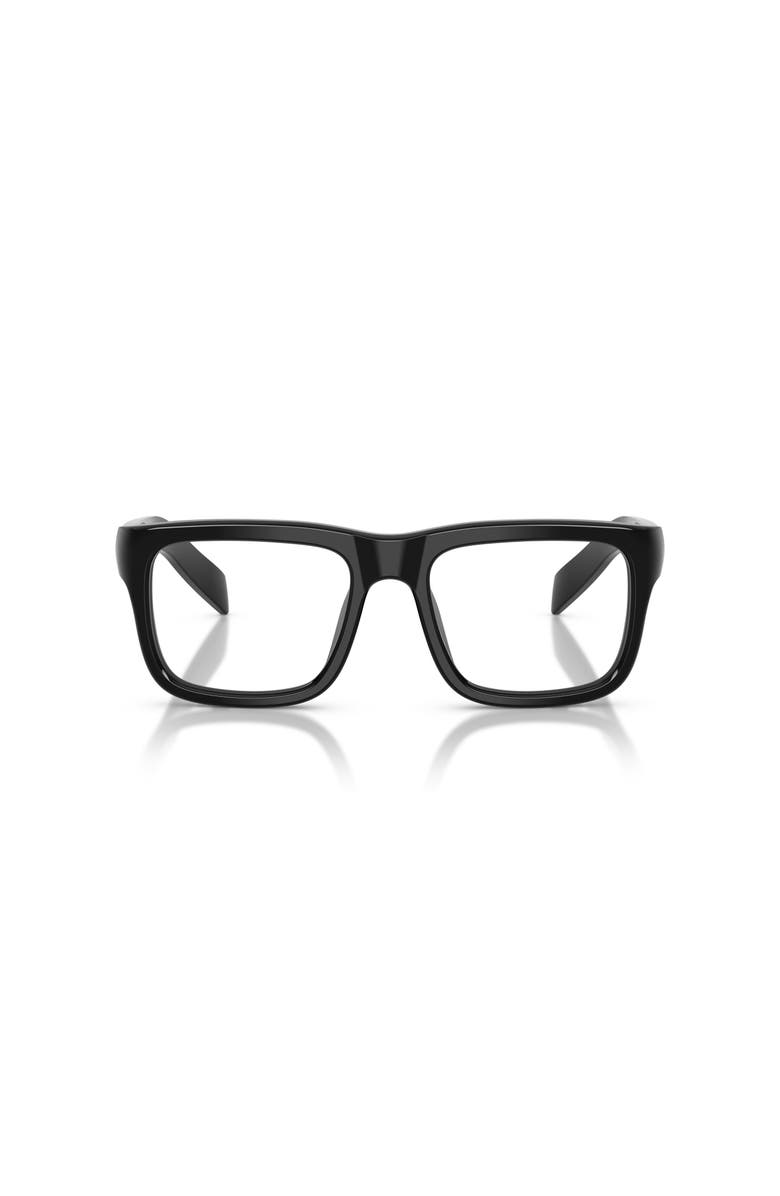 Prada 54mm Rectangle optical glasses, Alternate, color, Black