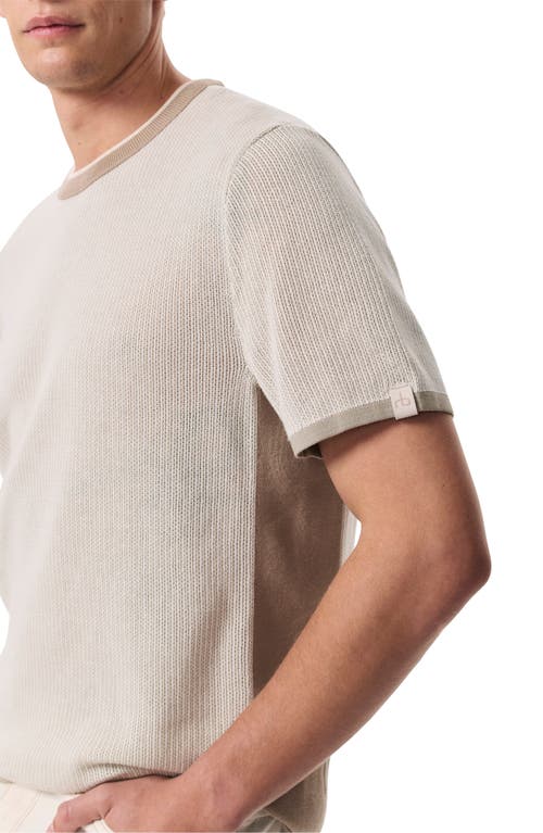 Rag & Bone Harvey Ringer Cotton Blend Mesh T-shirt In Light Beige
