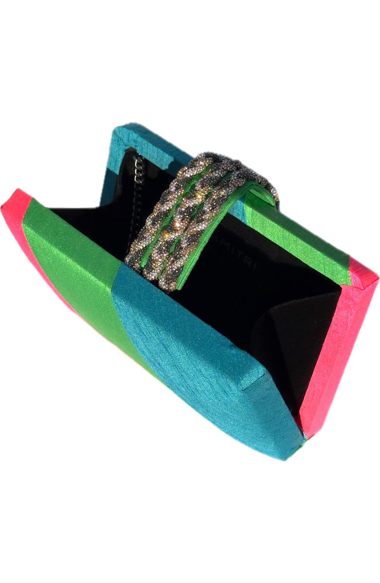 Simitri Diagonal Color Block Braided Fringe Clutch, Alternate, color, Jeweled