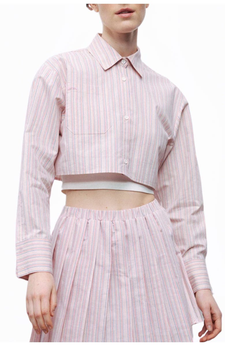 Nocturne Striped Crop Shirt, Main, color, 