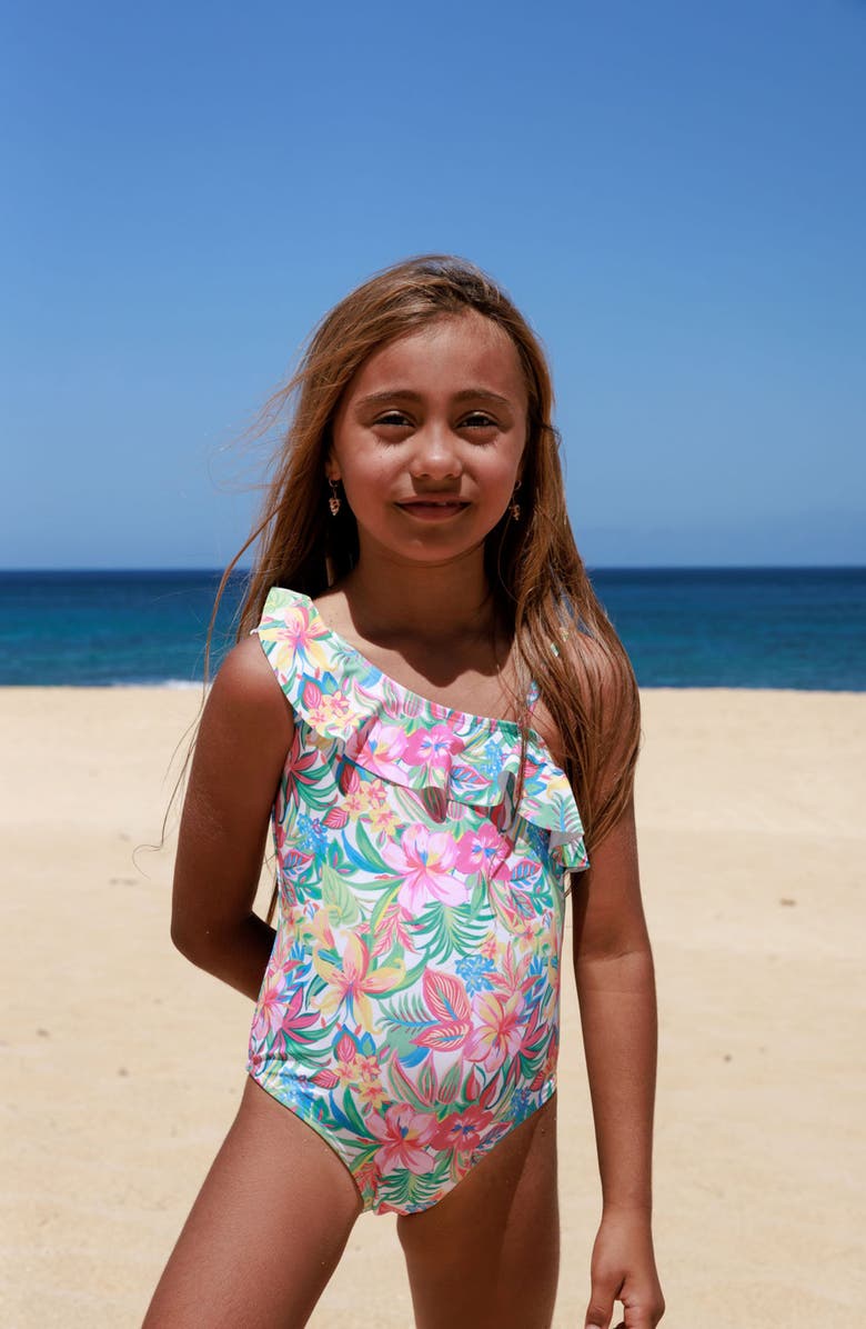 Feather 4 Arrow Kids' Beach Party Ruffle UPF 50+ One-Piece Swimsuit, Alternate, color,