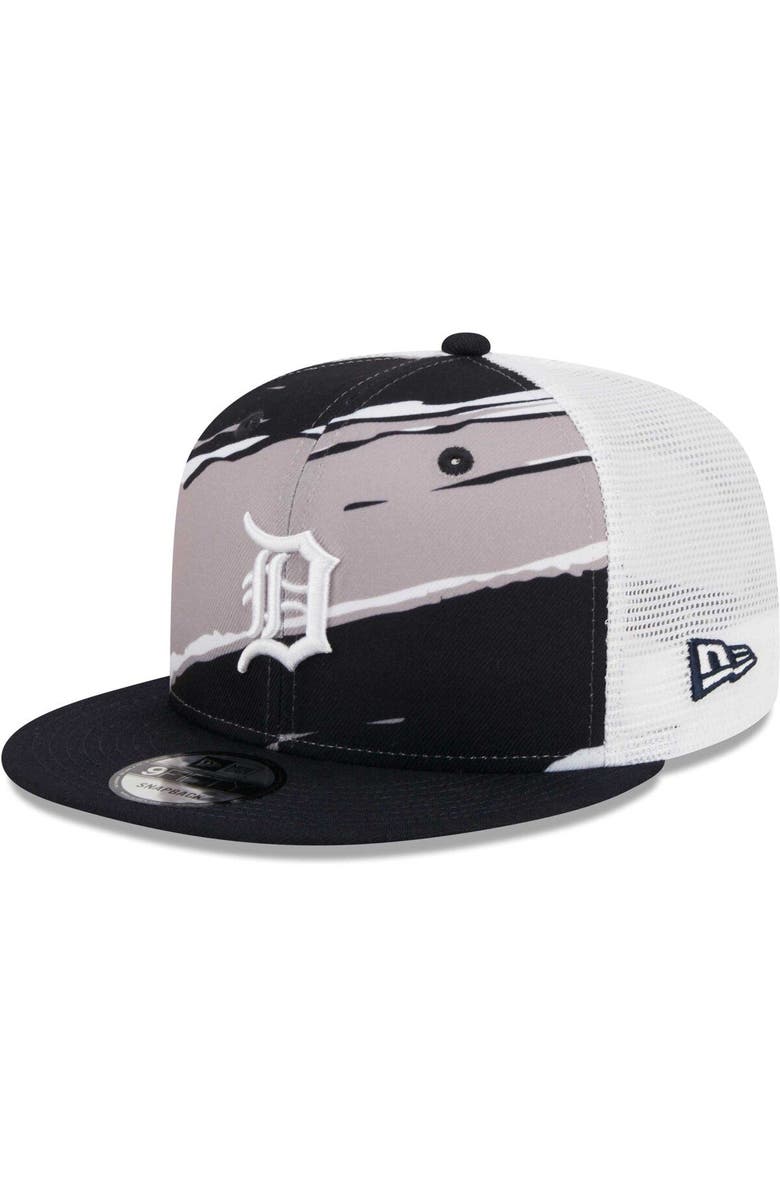 New Era Men's New Era Navy Detroit Tigers Tear Trucker 9FIFTY Snapback Hat, Main, color, 