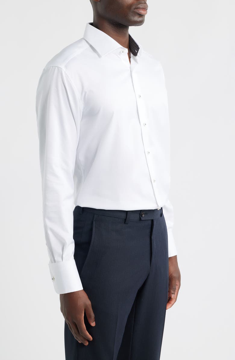 1863 by Eterna Modern Fit White Cotton Twill Dress Shirt, Alternate, color, White