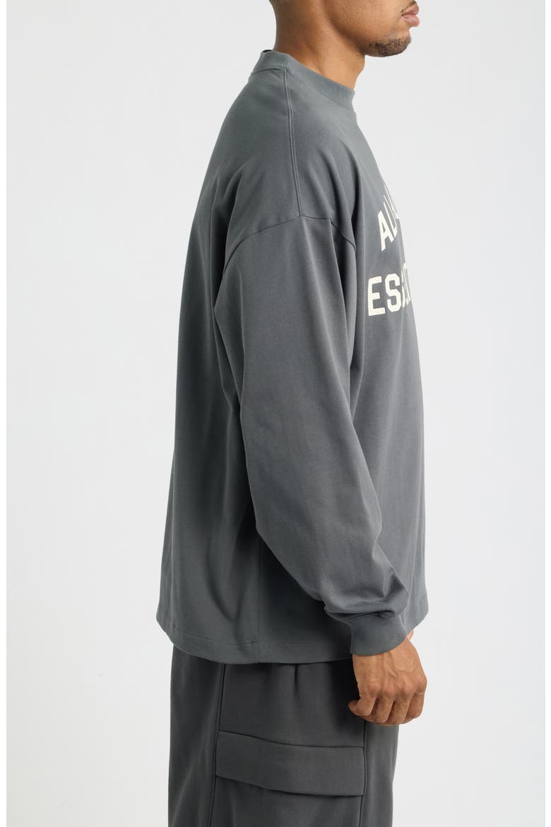Merch Oversize Long Sleeve Cotton Graphic T-Shirt, Alternate, color, IRON GREY
