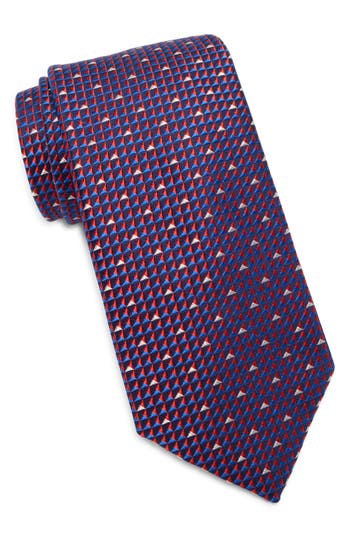 Ted Baker Geary Mini Geometric Silk Tie In Purple