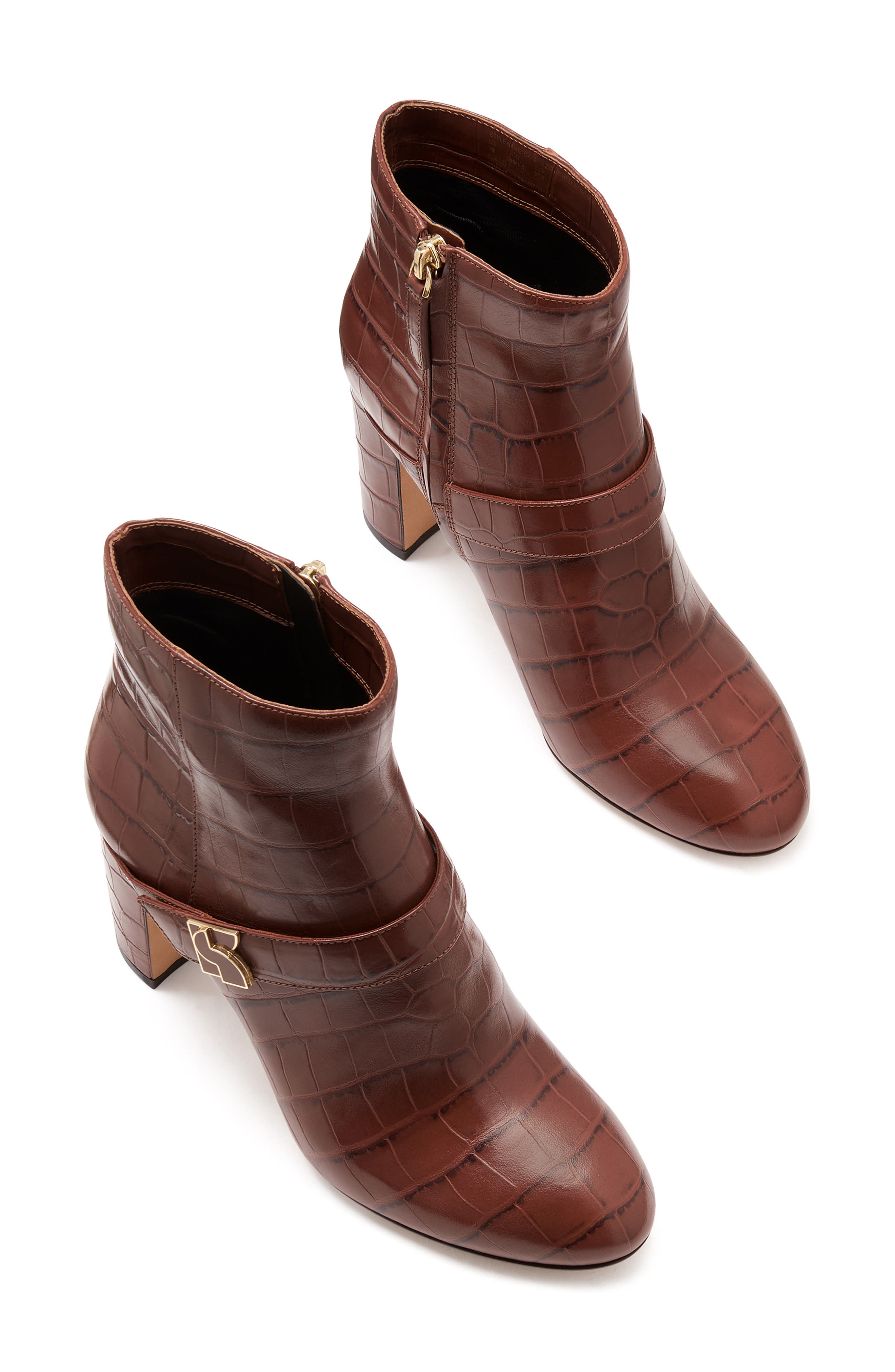 Kate Spade New York dakota croc embossed bootie, Alternate, color, 