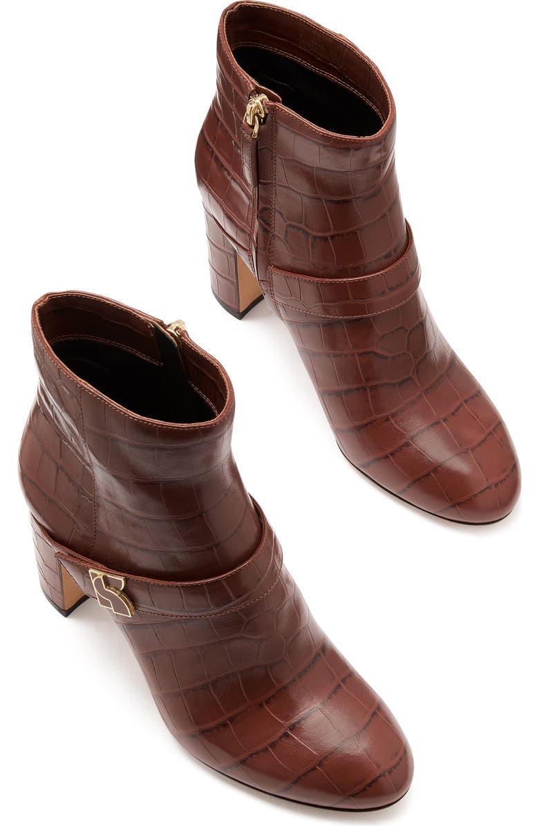 Kate Spade New York dakota croc embossed bootie, Alternate, color,