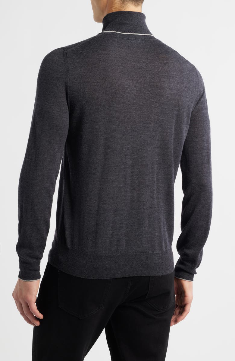 Canali Turtleneck Wool Sweater, Alternate, color, Charcoal