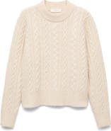 MANGO Cable Crewneck Lounge Sweater