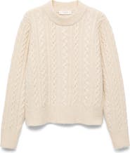 MANGO Cable Crewneck Lounge Sweater