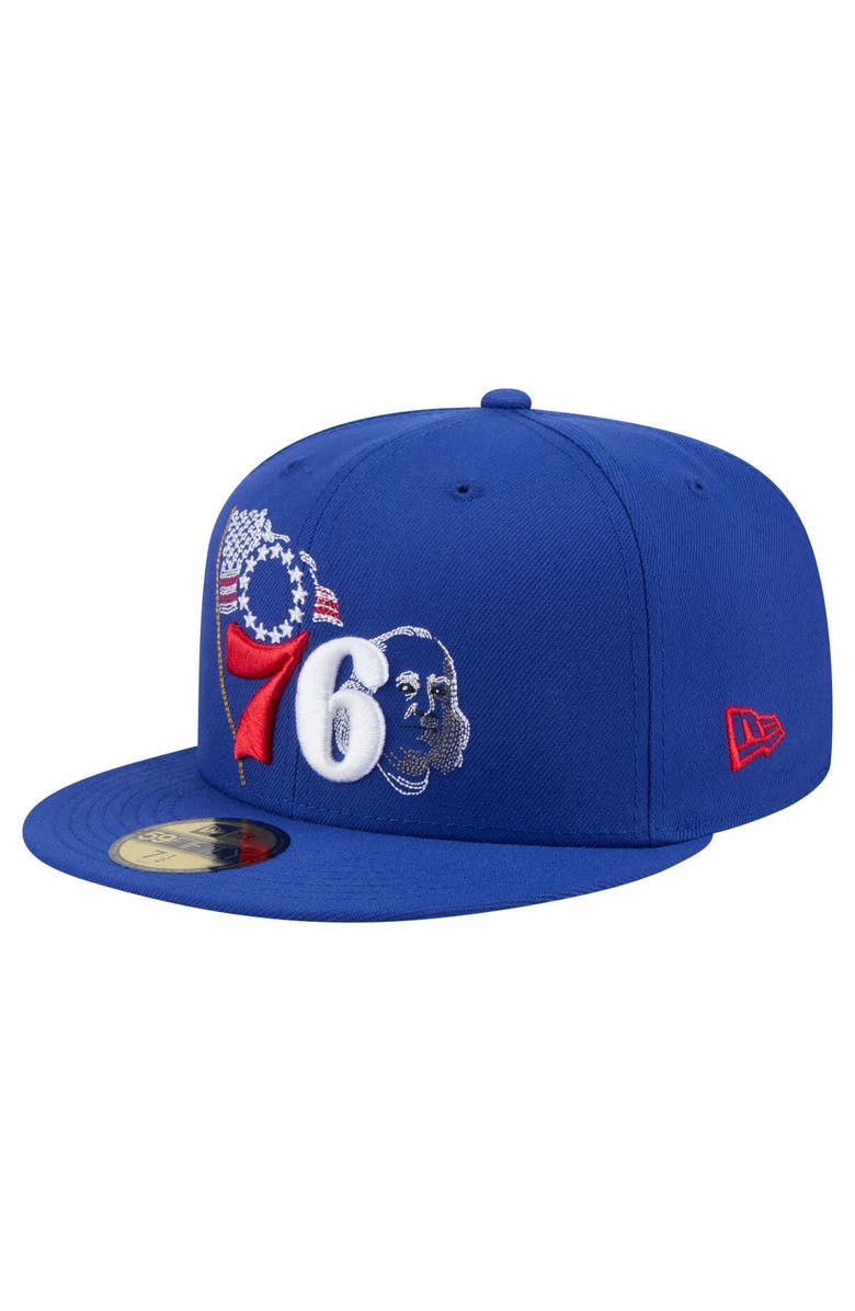 New Era Men's New Era Royal Philadelphia 76ers State Stitch 59FIFTY Fitted Hat, Alternate, color, Royal