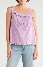 Democracy Eyelet Sleeveless Top