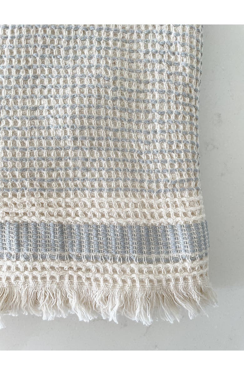 Anaya Waffle Striped Turkish Cotton Bath Towel, Alternate, color, Grey