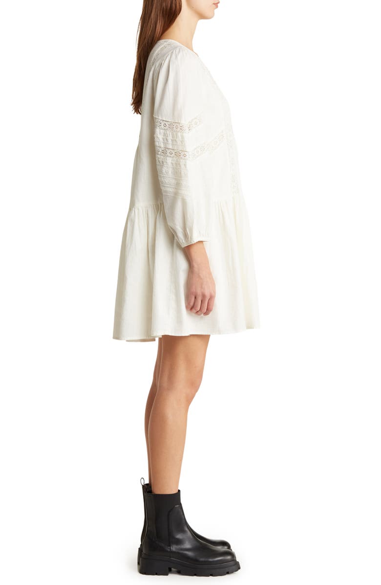 Lucky Brand Long Sleeve Lace Inset Minidress, Alternate, color, 