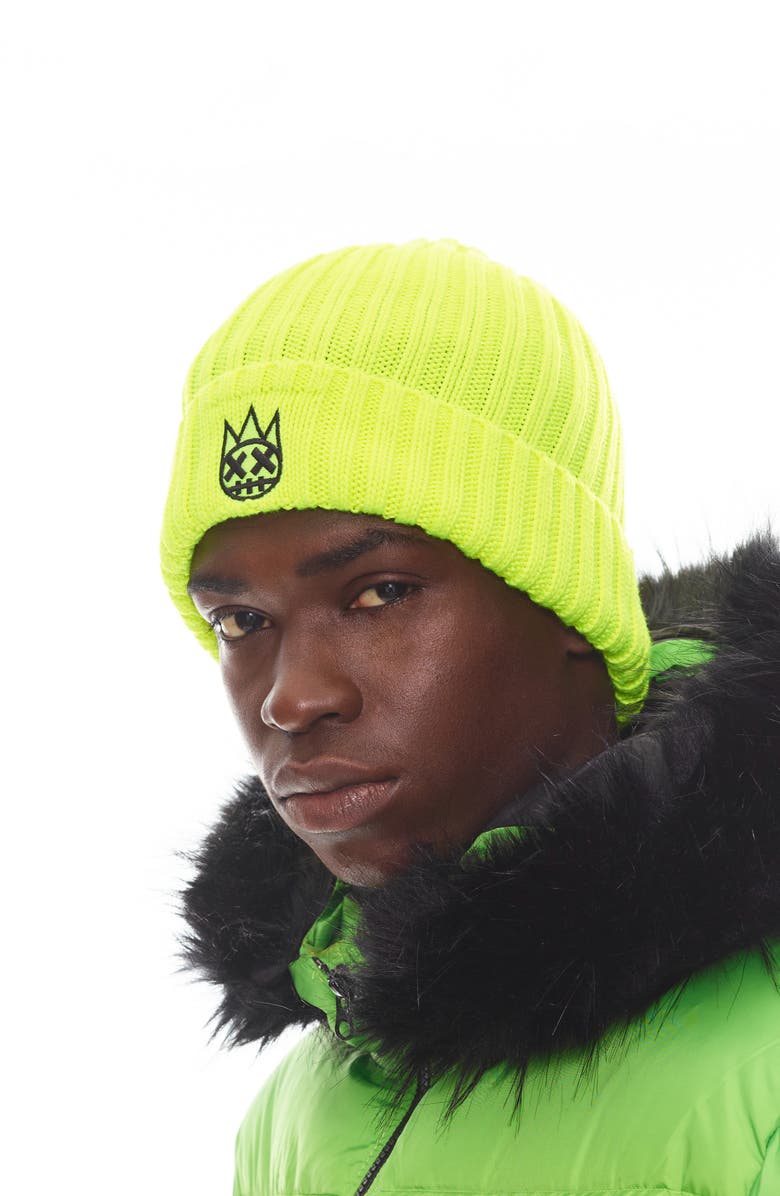 Cult of Individuality Shimuchan Logo Beanie, Alternate, color, Neon Yellow