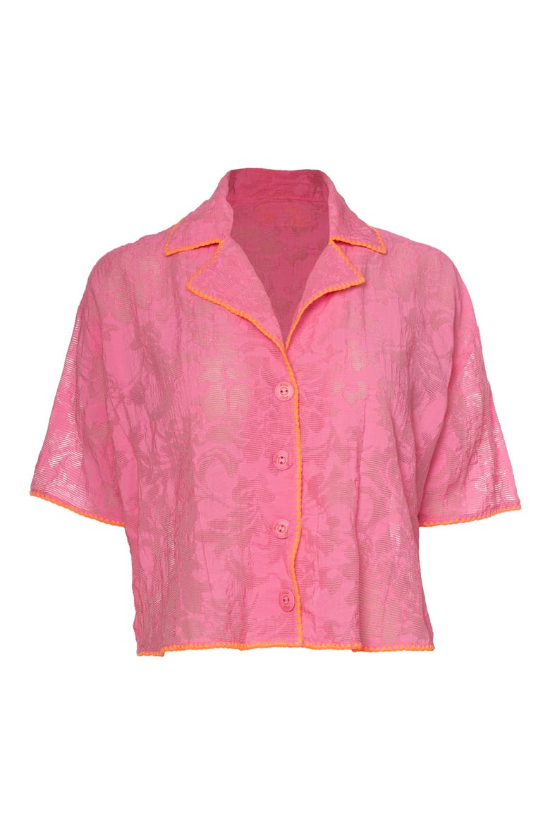 Octavia Fuchsia Flower Cover-Up Shirt, Alternate, color, DARK PINK