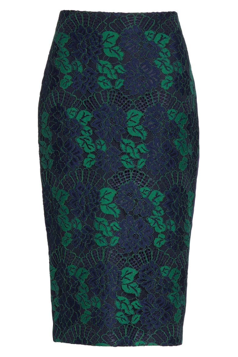 Lace Pencil Skirt, Alternate, color, NAVY