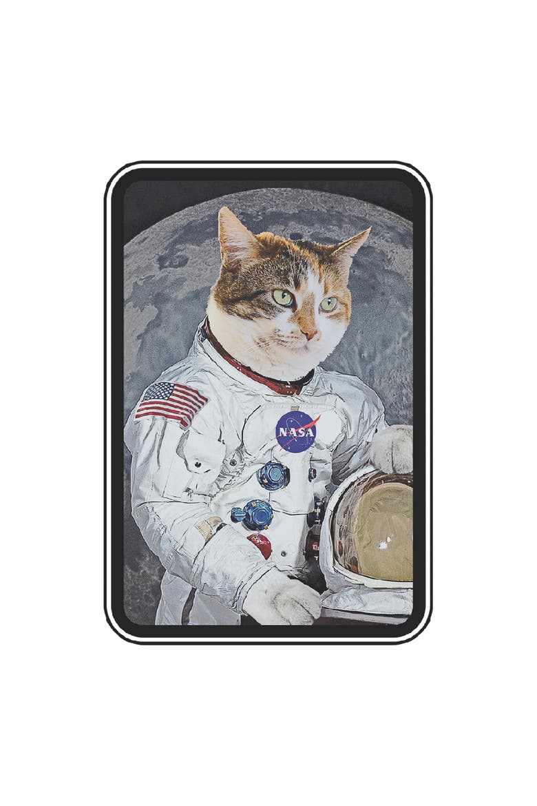 Men's NASA Catstronaut Moon Portrait  Graphic T-Shirt, Alternate, color, White