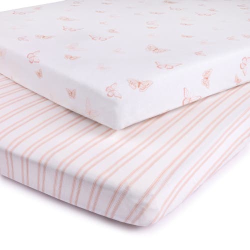 Zzdnu Mini Crib Sheet Baby Fitted Pack N Play In Butterfly & Stripe