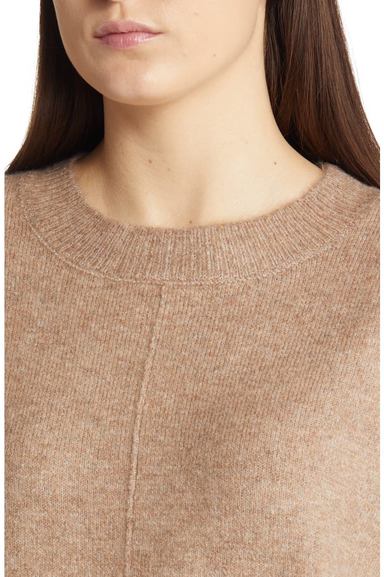Exposed Seam Crewneck Sweater, Alternate, color, LATTE HTHR