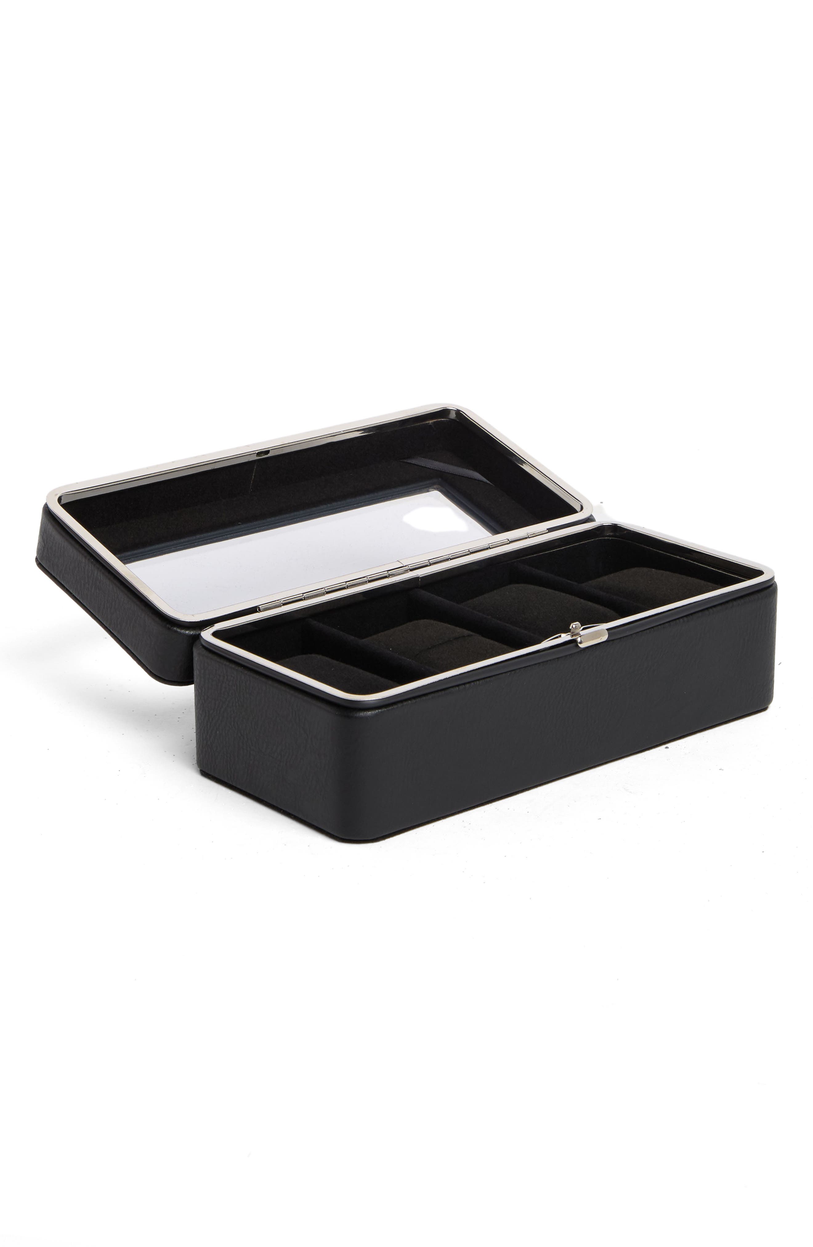 Original Penguin Suede Lined Watch Box, Alternate, color, Blk