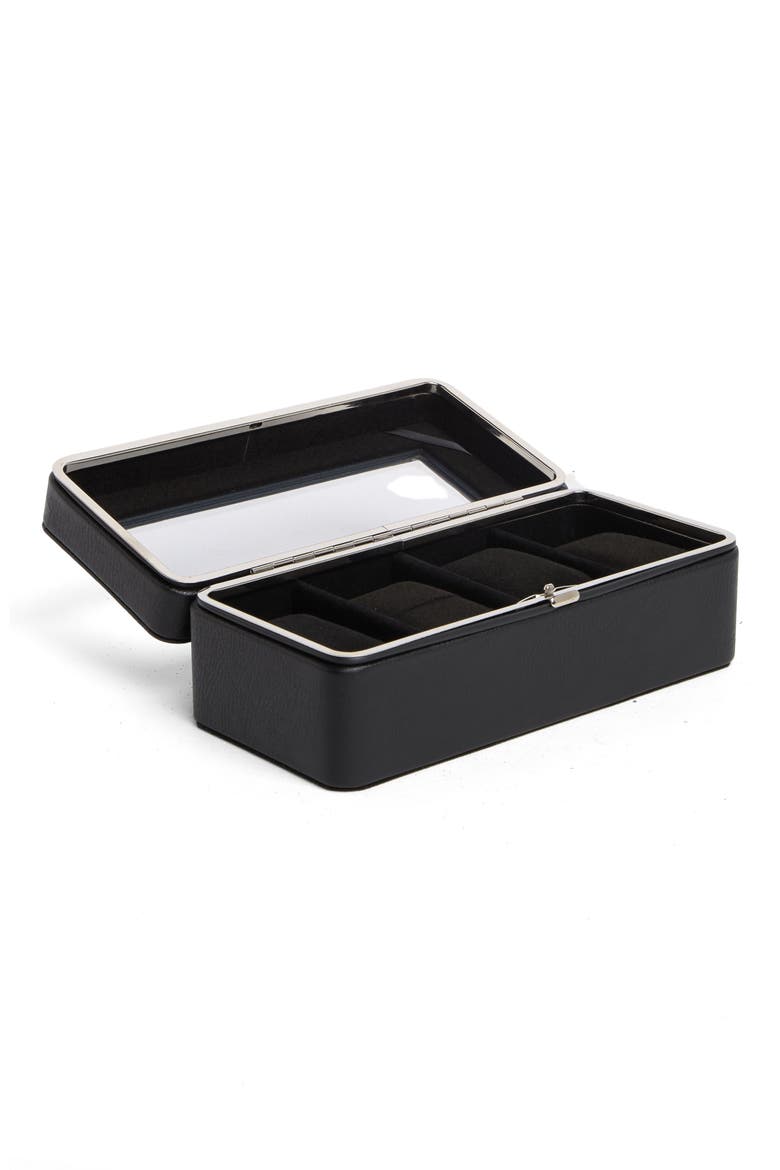 Suede Lined Watch Box, Alternate, color, BLK