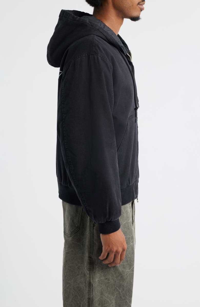 Obey Randy Hooded Cotton Jacket, Alternate, color, Black Faded Wash