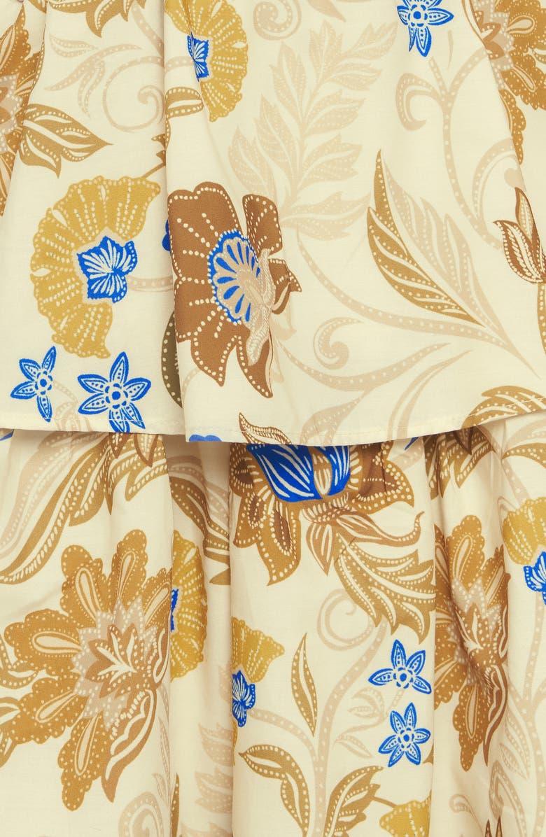 FLYING TOMATO Tiered Ruffle Print Maxi Dress, Alternate, color, Ivory