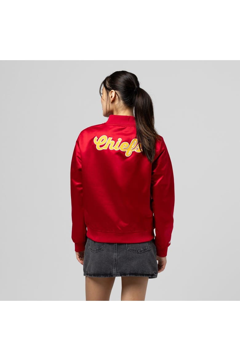 Women's Mitchell & Ness  Red Kansas City Chiefs Full-Snap Satin Jacket, Alternate, color, Red