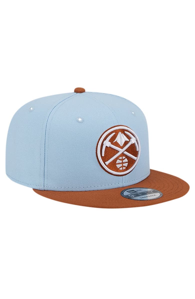 New Era Men's New Era Light Blue/Brown Denver Nuggets 2-Tone Color Pack 9FIFTY Snapback Hat, Alternate, color, 